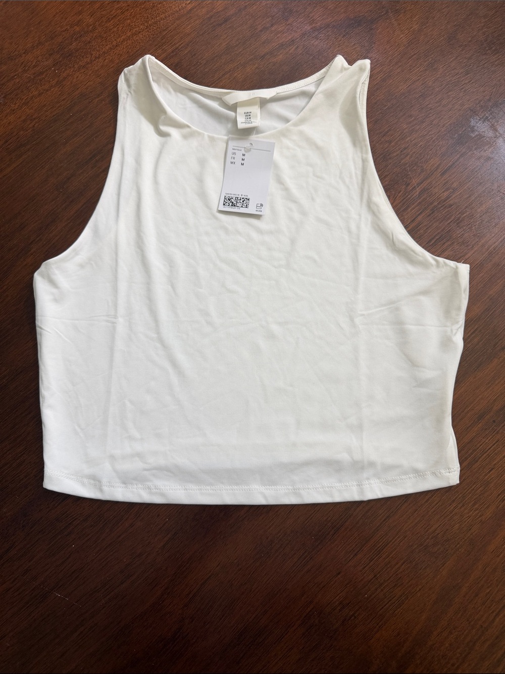 H&M White Sleeveless Crop Tank Top